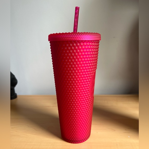 Studded Soft Touch Starbucks 2023 Mother's Day Ruby Pink Venti Tumbler Cold Cup - Picture 2 of 8